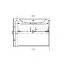Set mobilier suspendat si lavoar Kolpasan, Evelin, 80 cm, alb